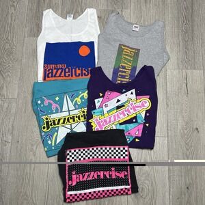 Vintage 90s Jazzercise Tank Top Mens Size XL Lot Of 5 Workout Gym Anvil Delta